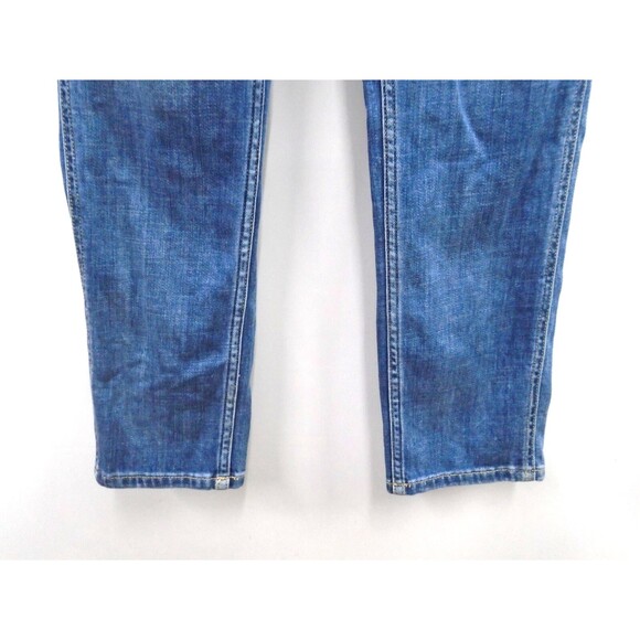 American Eagle Tomgirl Distressed Denim Bib Straight Leg Overalls Size S - Picture 4 of 13